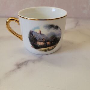 Thomas Kinkade painter of Life Moonlight Cottage Teleflora gold cream coffee mug
